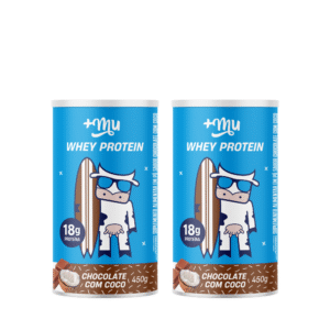 WHEY CONCENTRADO +MU - CHOCOLATE COM COCO - 2 POTES 450G [PREÇO DO REFIL]