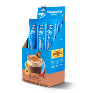 Cappuccino +Mu (com Whey) - Tradicional - (10 sachês com 18g cada) - 180g