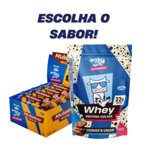 Combo Whey Isolado +Mu Performance - Cookies'n Cream 900g + Mukebar +Mu (Escolha o Sabor)